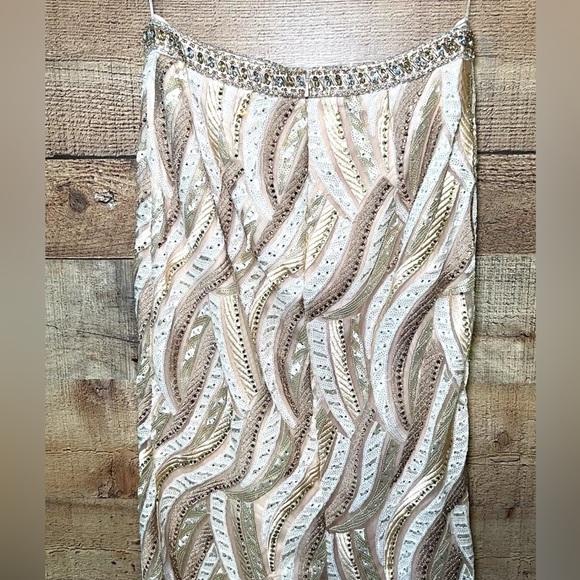 2 Piece Madison James Champagne Size 0 Prom NWT Formal Evening Pageant Wedding - Picture 6 of 13
